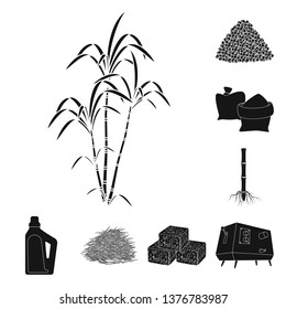 Vector design of sucrose and technology logo. Set of sucrose and cane vector icon for stock.