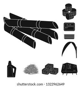 Vector design of sucrose and technology sign. Set of sucrose and cane stock vector illustration.