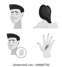 Vector design of suffering and injury icon. Collection of suffering and damage stock vector illustration.