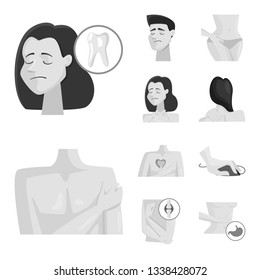 Vector design of suffering and injury logo. Set of suffering and damage stock vector illustration.