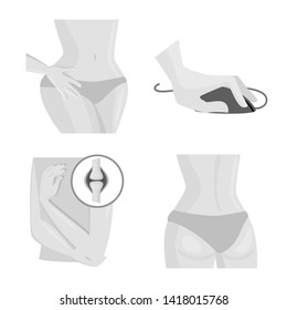 Vector design of suffering and injury logo. Set of suffering and damage stock symbol for web.