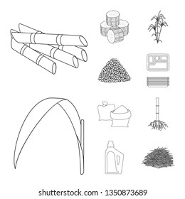 Vector design of sugar and field icon. Collection of sugar and plantation stock symbol for web.