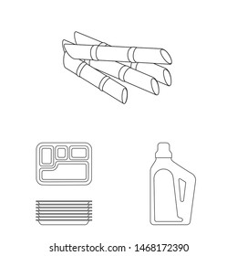 Vector design of sugar and field icon. Collection of sugar and plantation stock vector illustration.