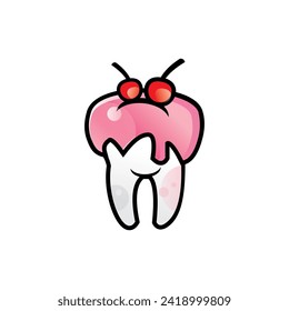 Vector design suitable for a cake shop that is good for dental health