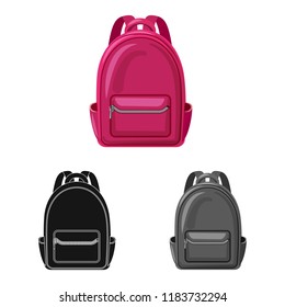Vector design of suitcase and baggage icon. Collection of suitcase and journey stock symbol for web.
