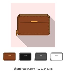 Vector design of suitcase and baggage icon. Set of suitcase and journey stock vector illustration.