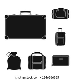 Vector design of suitcase and baggage logo. Collection of suitcase and journey vector icon for stock.
