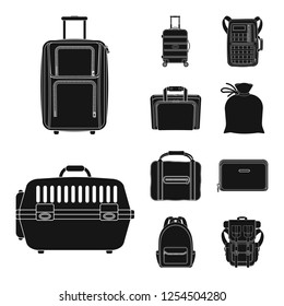 Vector design of suitcase and baggage logo. Collection of suitcase and journey stock symbol for web.