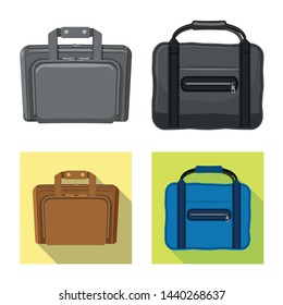 Vector design of suitcase and baggage logo. Collection of suitcase and journey stock symbol for web.