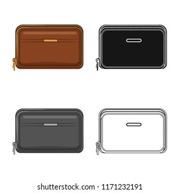 Vector design of suitcase and baggage sign. Set of suitcase and journey vector icon for stock.