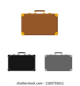 Vector design of suitcase and baggage sign. Collection of suitcase and journey vector icon for stock.