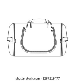 Vector design of suitcase and baggage sign. Collection of suitcase and journey stock vector illustration.