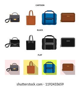 Vector design of suitcase and baggage symbol. Collection of suitcase and journey stock symbol for web.