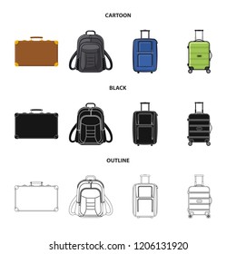Vector design of suitcase and baggage symbol. Collection of suitcase and journey stock symbol for web.