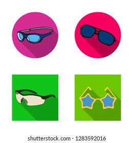 Vector design of summer and beach sign. Set of summer and fashion stock symbol for web.