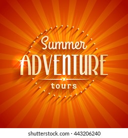 vector design of summer holiday seashore tour logotype template for travel corporation retro billboard excursion drive classic holiday summer travel banquet season abstraction trip background scene ye