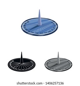 Vector design of sundial and clock icon. Set of sundial and time vector icon for stock.