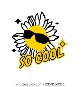 vector design of sunflowers with glasses, which is suitable for t-shirt and sticker designs