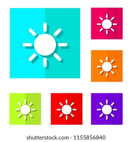 vector design of sunny flat icon button with color choice
