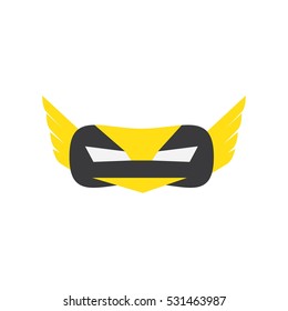 Vector design superhero mask in flat style. Superhero face character