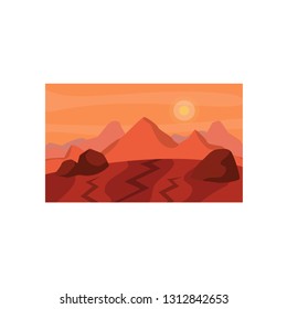 Vector design of surface and mars symbol. Collection of surface and landscape stock symbol for web.