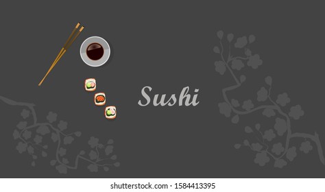 Vector design of the sushi menu restaurant. 