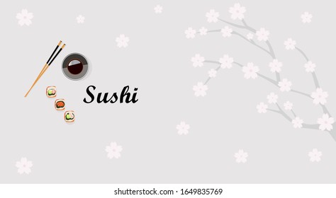 Vektorillustration-Design des Sushi-Restaurant-Einladungsbanners 