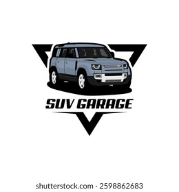 vector design suv car garage logo illustration