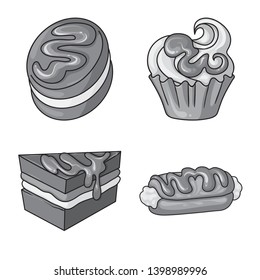 Vector design of sweet and caramel icon. Collection of sweet and culinary stock vector illustration.