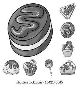 Vector design of sweet and caramel logo. Collection of sweet and culinary stock vector illustration.