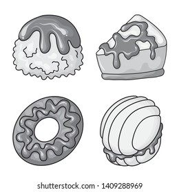 Vector design of sweet and caramel logo. Collection of sweet and culinary stock vector illustration.