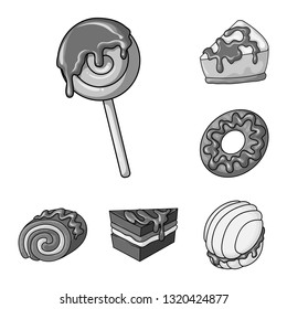 Vector design of sweet and caramel sign. Collection of sweet and culinary stock symbol for web.