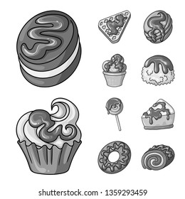 Vector design of sweet and caramel symbol. Set of sweet and culinary stock symbol for web.