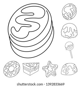 Vector design of sweet and product symbol. Collection of sweet and caramel vector icon for stock.