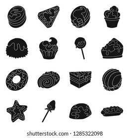 Vector design of sweetness and product icon. Set of sweetness and sweet stock symbol for web.
