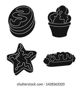 Vector design of sweetness and product logo. Collection of sweetness and sweet stock vector illustration.
