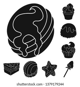 Vector design of sweetness and product sign. Collection of sweetness and sweet stock symbol for web.