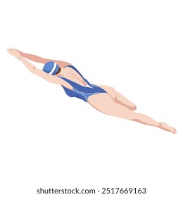 ein Vektordesign des Charakters Schwimmbehinderung
