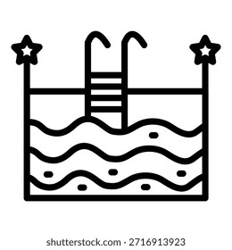Estilo del icono de la piscina del diseño del Vector