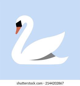 vector design, swimming swan shape illustration