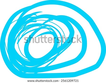 Vector design of swirling circles background with space for text. Beautiful volute of liquid surface of vivid turquoise color with a shining white center in the middle of the funnel