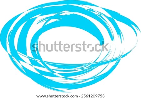 Vector design of swirling circles background with space for text. Beautiful volute of liquid surface of vivid turquoise color with a shining white center in the middle of the funnel