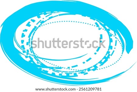 Vector design of swirling circles background with space for text. Beautiful volute of liquid surface of vivid turquoise color with a shining white center in the middle of the funnel