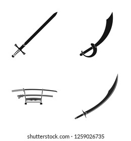 Vector design of sword and blade icon. Collection of sword and game  stock symbol for web.