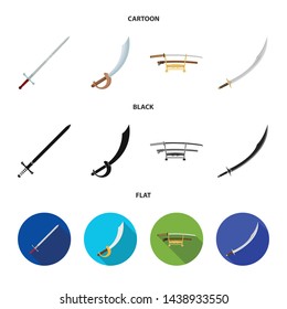 Vector design of sword and blade sign. Collection of sword and game vector icon for stock.