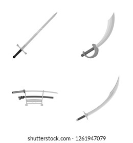 Vector design of sword and blade symbol. Set of sword and game  stock vector illustration.
