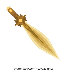 Vector design of sword  and dagger  sign. Collection of sword  and weapon stock symbol for web.