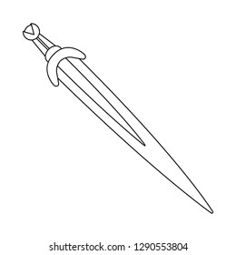 Vector design of sword  and dagger  sign. Collection of sword  and weapon stock symbol for web.