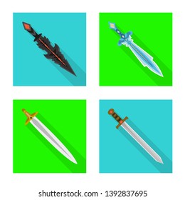 Vector design of  and sword  icon. Collection of  and knife  stock vector illustration.