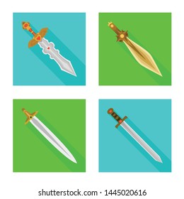 Vector design of and sword sign. Collection of and knife vector icon for stock.